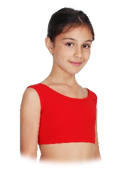 TOP DANZA LYCRA CORTO CON SPALLINE SPESSE ROSSO BAMBINA